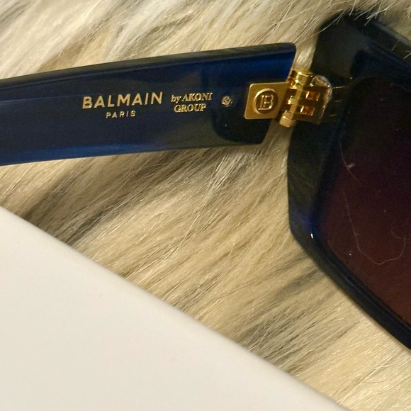 Balmain New Blue Swirl & Gold Akon Group BV-I Sunglasses $760 main image 4